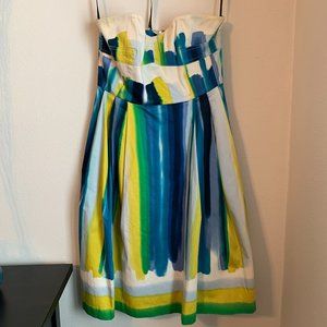 Calvin Klein Watercolor Strapless Dress